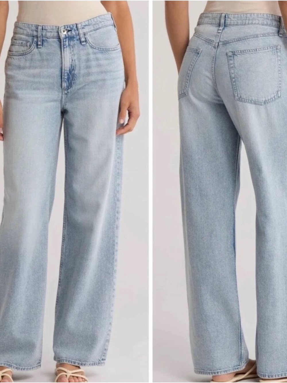 rag & bone Light Wash Wide-Leg Lori Cloud Jeans